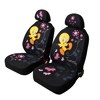 54635 TWEETY-FLOWER:PAIR OF FRONT SEAT COVERS_BLACK